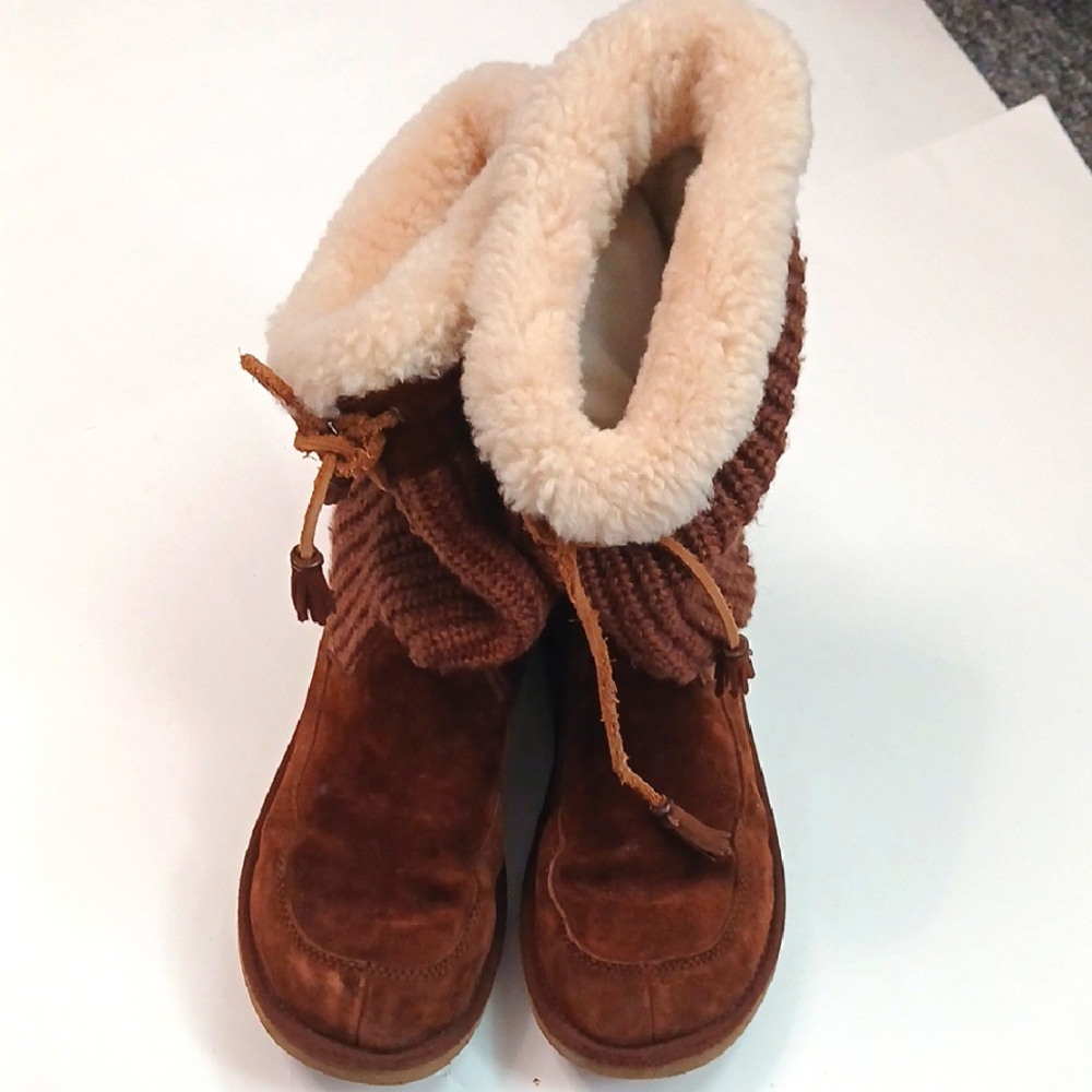 UGG Chestnut Shearling-Lined Winter Boots